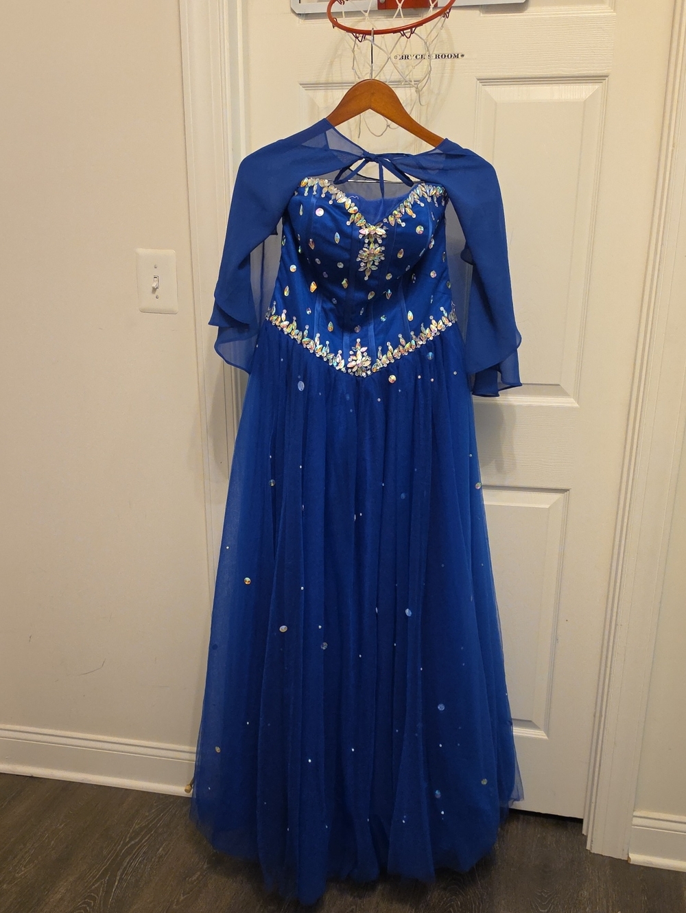 Royal Blue Embellished Evening Gown
